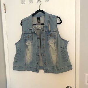 New Distressed Jean Vest (never worn)